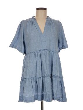 Tuckernuck Chambray Crawford Dress Blue Cotton Linen M
